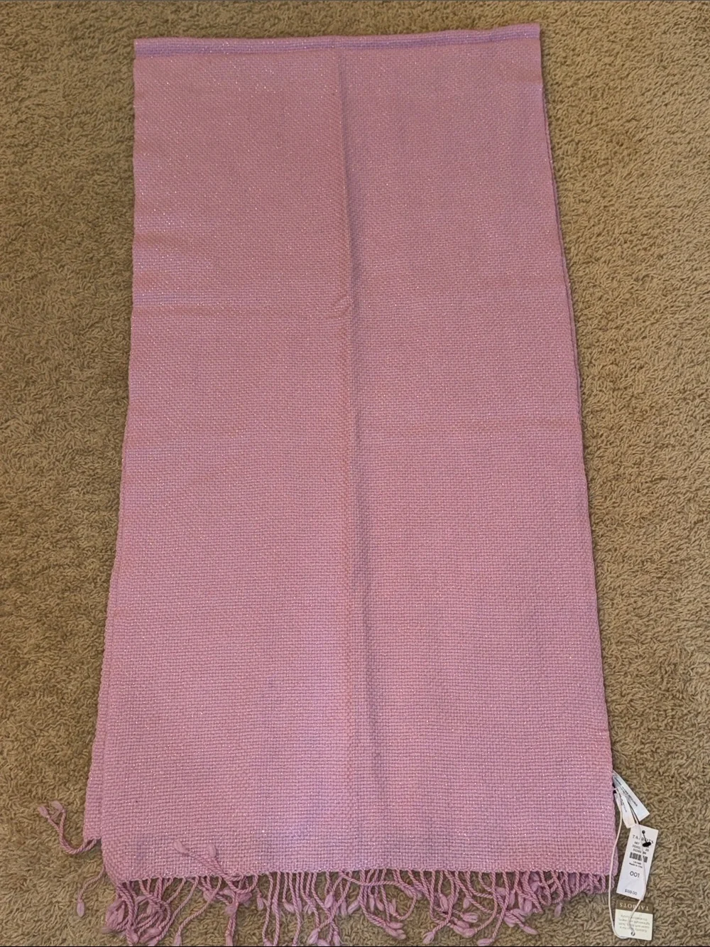 Talbots Lavender Knit Fringe Wrap Scarf